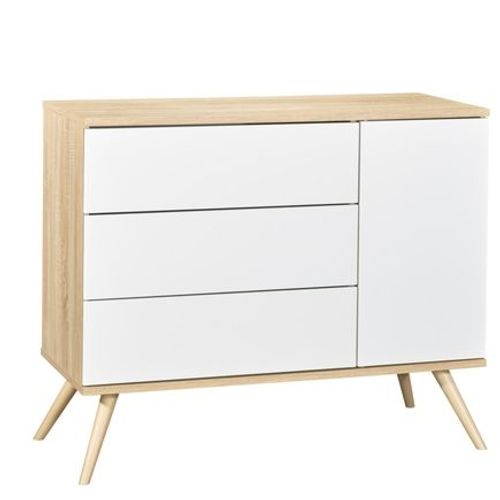 Commode 1 Porte Et 3 Tiroirs Blancs Seventies