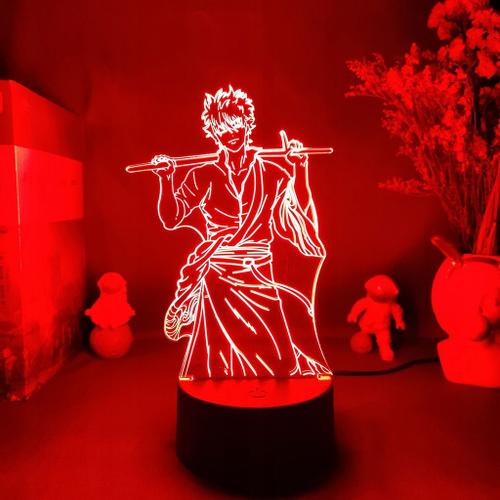 Lampe Wifi 3d Adaptée À La Statue Gintama Katana Samouraï, Lampe De Chevet, Veilleuse Af9940