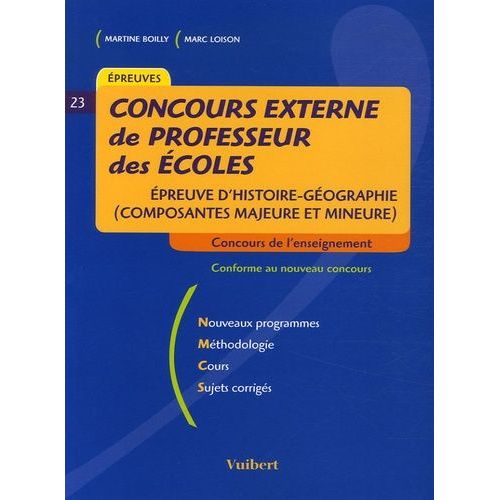 Concours Externe De Professeur Des Écoles - Epreuve D'histoire-Géographie (Composante Majeure Et Mineure)