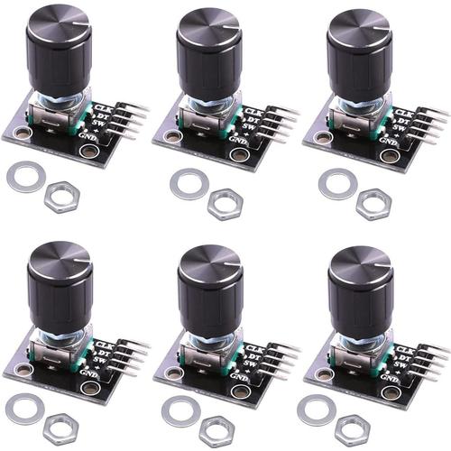 6 pcs Ky-040 Rotary Encodeur Module avec 15 × 16,5 mm avec Capuchon de Bouton pour Arduino (Lot de 6) Clw1062