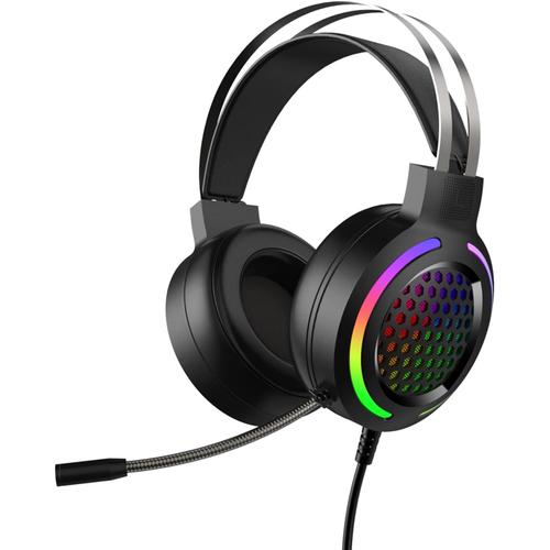 Casque Gaming avec Micro, Casque Gaming PC avec Micro Anti Bruit Casque Gamer PS4 Filaire LED Lampe 7.1 Stéréo Bass Microphone, pour PC/PS4/PS5/Mac/Computer, 3D Stéréo Gaming Headset (Noir)