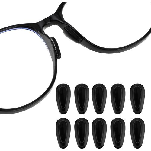Lot de 5 paires de plaquettes de nez antidérapantes en silicone doux pour lunettes de vue - Monture en plastique - Soulagement de la pression - Coussin de nez blanc - Pour homme et femme -