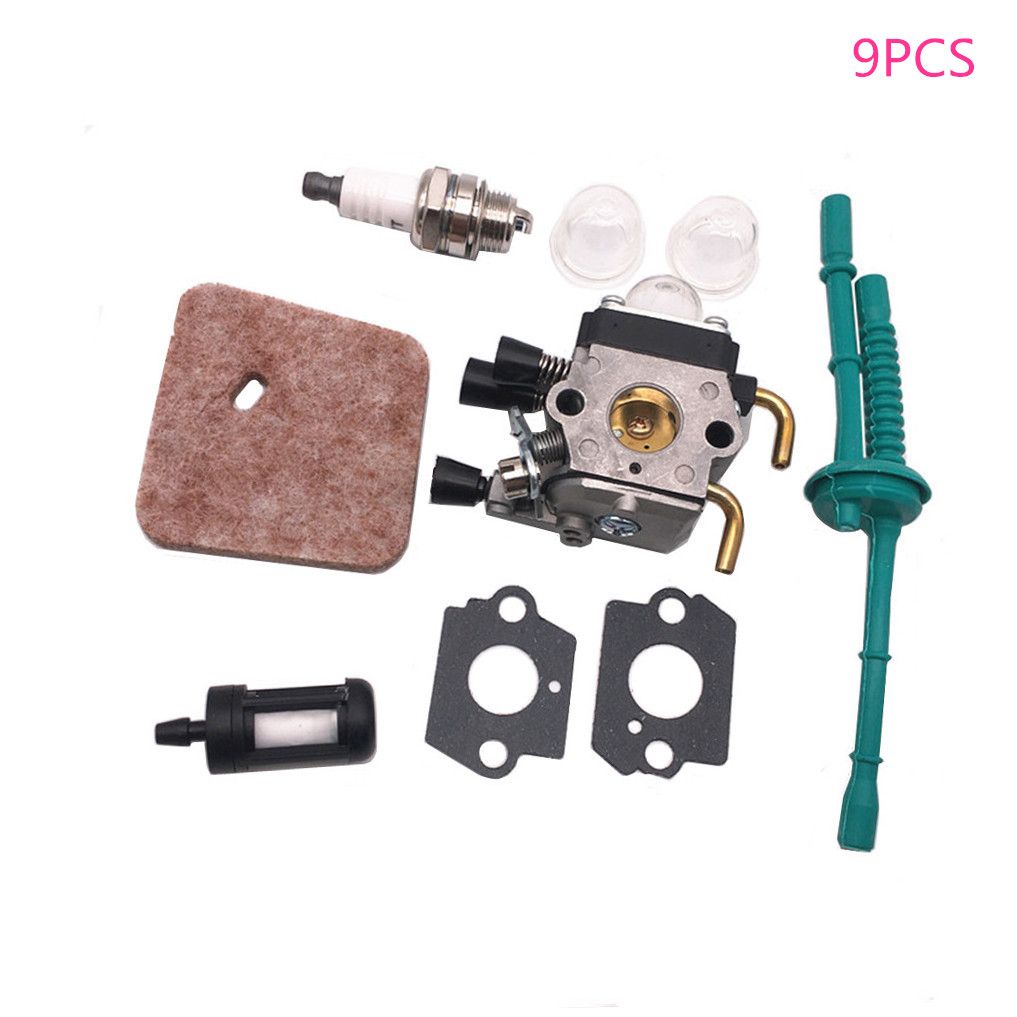 9pcs - Kit Carburateur Pour Stihl Fs38 Fs45 Fs46 Fs55 Km55 C...