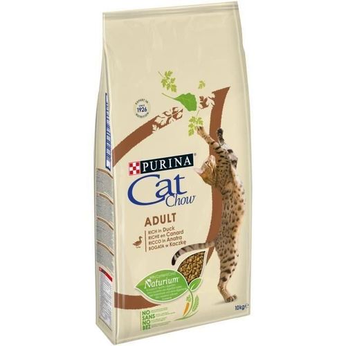 Purina Cat Chow Croquettes - Avec Naturiumtm - Riche En Canard - Pour Chat Adulte - 10 Kg