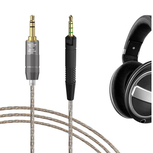 Apollo Câble audio mixte en cuivre argenté compatible avec Sennheiser HD-599 HD-598 HD-579 HD-400PRO, cordon de rechange de 2,5 mm pour audiophile haute résolution, casque HiFi (1,2 m)