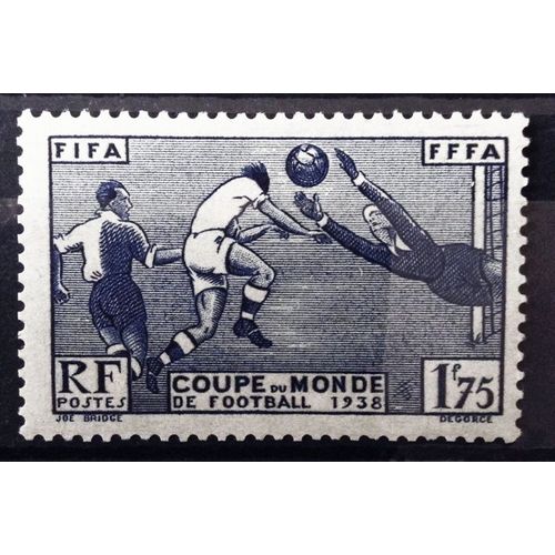 Fifa / Fffa - Coupe Du Monde De Football 1938 - 1f75 Outremer (Impeccable N° 396) Neuf** Luxe (= Sans Trace De Charnière) - Cote 35,00 - France Année 1938 - N10614