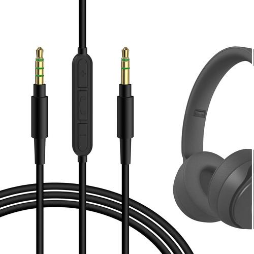 QuickFit Audio Câble Compatible avec Beats Solo3.0, Studio3, Studio2, Solo2.0 Casque, 3.5mm Ordon Stéréo de Remplacement avec Microphone Intégré et Ccontrôle du Volume (1,2m)