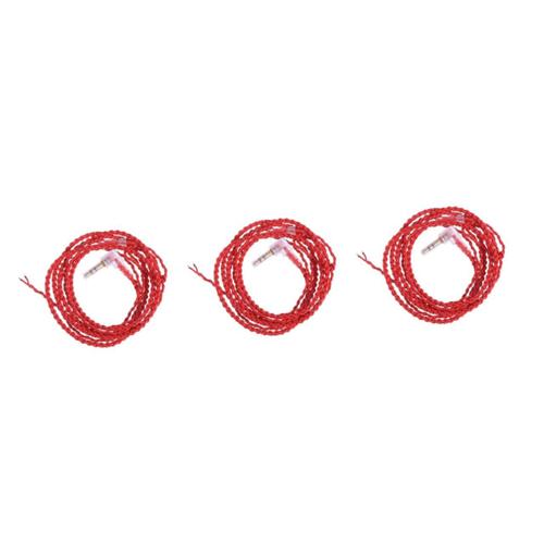 3 Pièces fil de casque adaptateur de connecteur d'écouteur rallonges de casque cable fibre câble fibre fil anti-interférence câble de casque personnalisé câble casque rouge