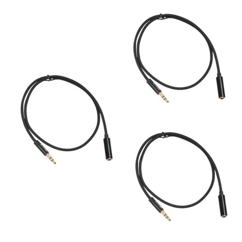 3 Pièces micro casque extension étuis pour écouteurs boîtier de câble rallonge audio séparateur de casque adaptateur micro Tyran Or homme à femme coquille Rallonge électrique