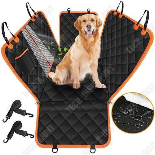 Td Housse De Siège 135x47cm Noir+Orange Housse De Siège Arrière Pour Animaux De Compagnie Housse De Hamac Imperméable Pour Voiture
