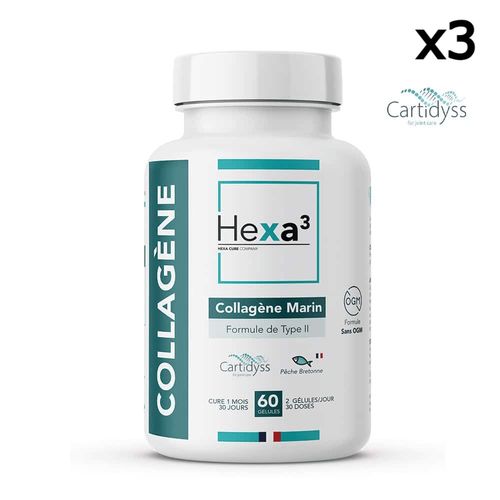 60 Gélules Collagène Marin Français Type Ii Cartidyss® 3 Boîtes 