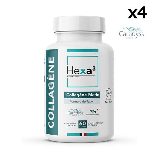 60 Gélules Collagène Marin Français Type Ii Cartidyss® 4 Boîtes 