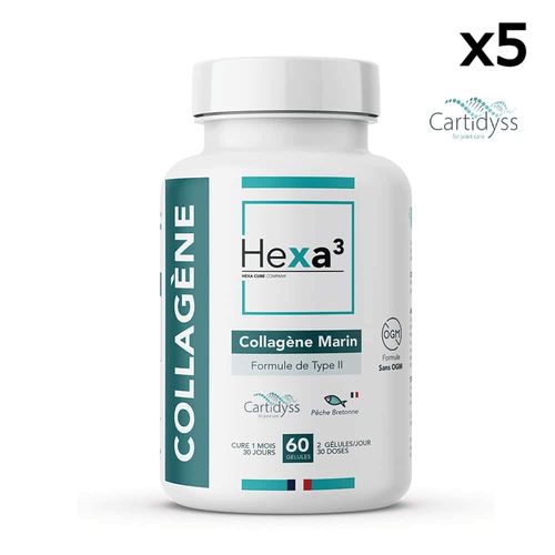 60 Gélules Collagène Marin Français Type Ii Cartidyss® 5 Boîtes 