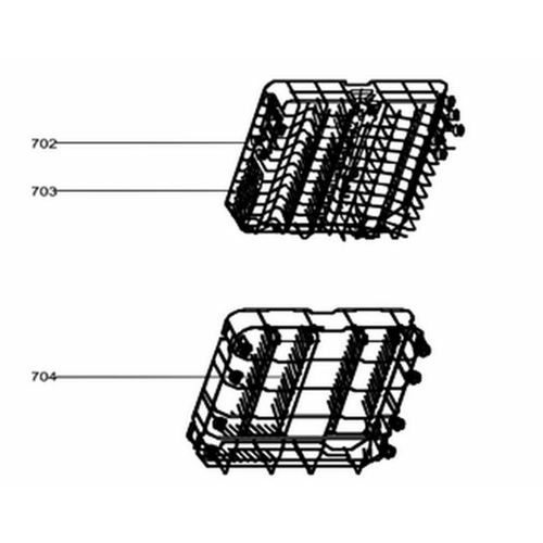 Panier inférieur (Repère n°704) Lave-vaisselle (1062366 34422325 OCEANIC PROLINE)