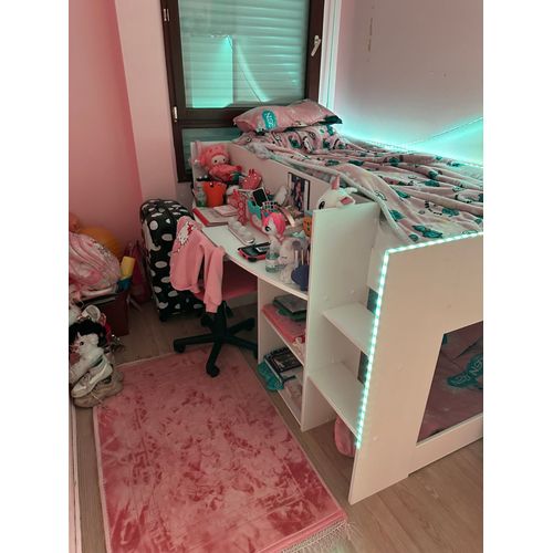 Vende Lit Superposé Blanc Avec Bureau Et Matelas Neuf