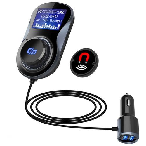 RENNICOCO Adaptateur Audio pour autoradio sans Fil Bluetooth 4.2 transmetteur FM Kit de Voiture Mains Libres pour Lecteur MP3 