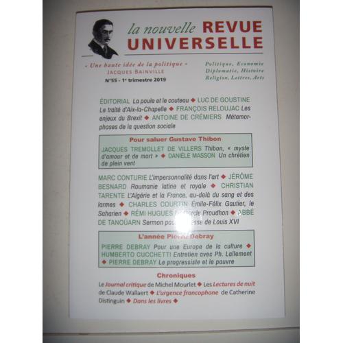 Politique: La Nouvelle Revue Universelle: N°55, 1er Trimestre 2019