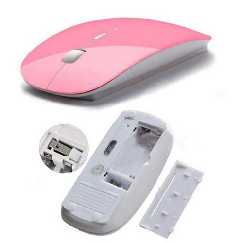 Souris Ultra Plate pour PC COMPAQ Sans Fil USB Universelle Capteur Optique 3 Boutons Couleurs - ROSE