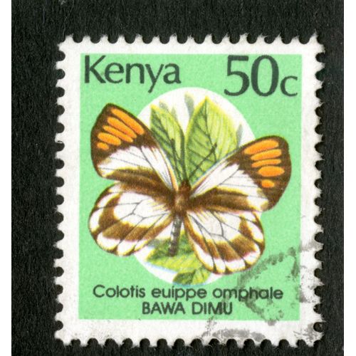 Timbre Oblitéré Kenya, Colotis Euippe Omphale, Bawa Dimu, 50 C