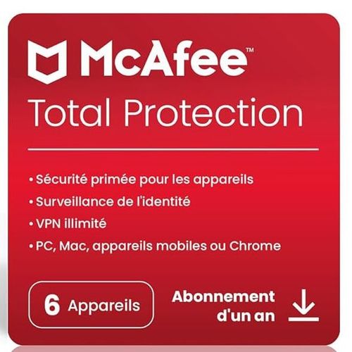 Mcafee 2022 Total Protection - 6 Appareils - 1 An - Pc/Mac/Smartphones