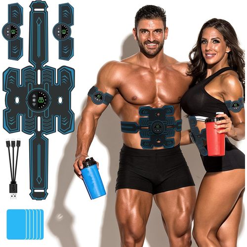 Ems Appareil De Musculation Alljoy Électrique Pour Abdominaux, 8 Abdominaux, 6 Modes Et 19 Intensités, Appareil De Développement Musculaire, Rechargeable Par Usb, Sûr Et Efficace, Plus Rapide Pour Le