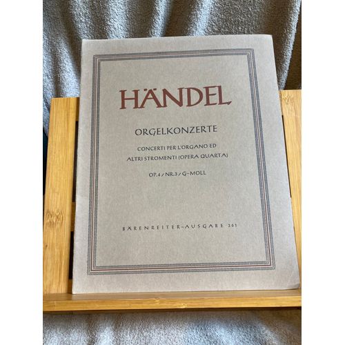 Haendel Handel Concerto Pour Orgue Sol M Op. 4-3 Partition Orchestre Barenreiter