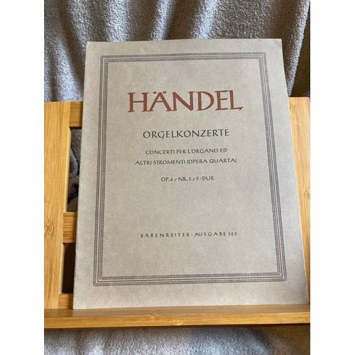 Haendel Handel Concerto Pour Orgue Fa M Op. 4-5 Partition Orchestre Barenreiter
