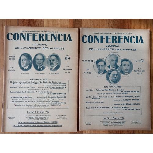 Conferencia - Lot De Deux Numéros (1932 Et 1933)