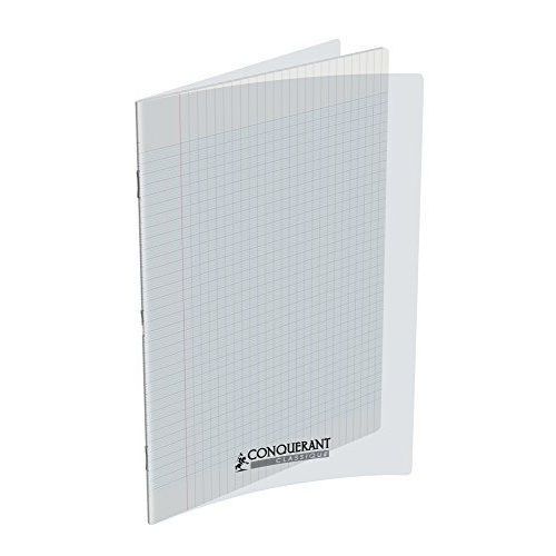 Conquérant Cahier Avec Couverture En Polypro 140 Pages 90 G 24 X 32 Grands Carreaux Seyès Incolore