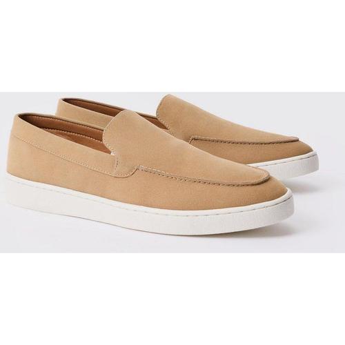 Faux Suede Slip On Loafer In Beige Homme - 10, Beige