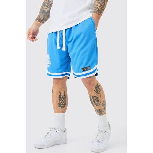 Basketball Mesh Tape Shorts With Woven Tab Homme - Cobalt - S, Cobalt