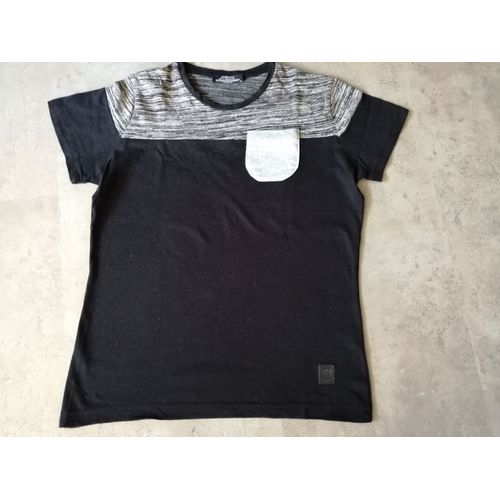 T-Shirt Noir Et Gris Chiné Taille M Cbni