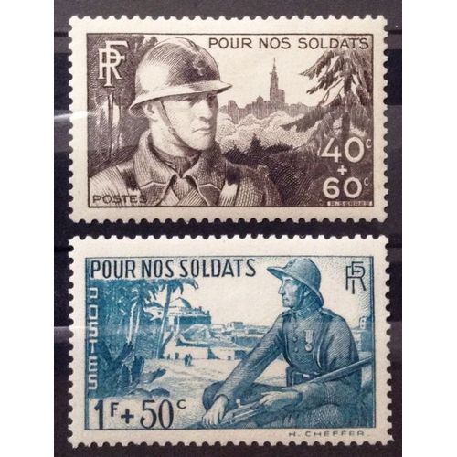 Série Pour Nos Soldats N° 451-452 Neufs* - Cote 4,60 - France Année 1940 - N25483