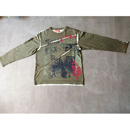 T-Shirt Manches Longues Kaki  Taille 12 Ans Oxbow