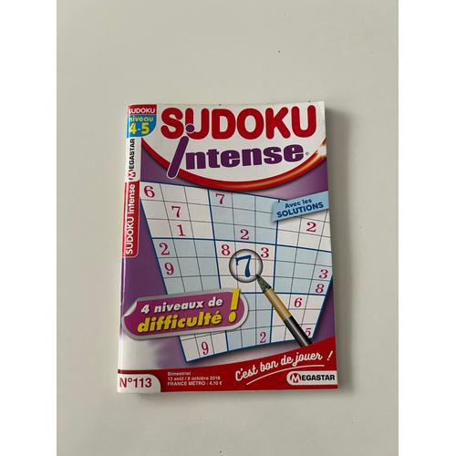 Sudoku Intense-Niveau 4/5-Revue N° 113-Août/Oct 2018-Megastar