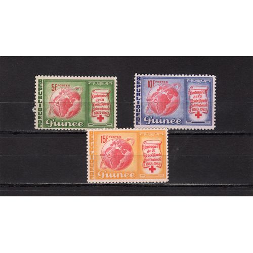 Timbres-Poste De La République De Guinée (Centenaire De La Croix-Rouge Internationale)