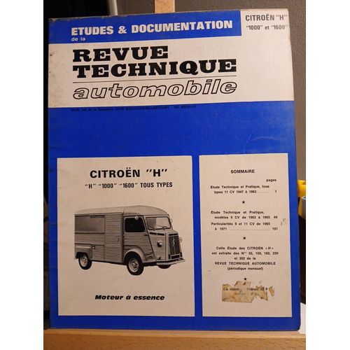 Revue Technique Automobile Citroen H Tous Types Moteurs Essence