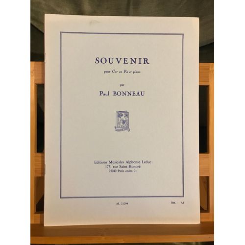 Paul Bonneau Souvenir Pour Cor En Fa Et Piano Partition Éditions Leduc