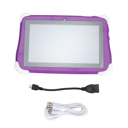 Tablette pour enfants 7 pouces 6 Go de RAM 128 Go de ROM pour Android 11.0 OS Tablette pour tout-petits avec Bluetooth WiFi double caméra antichoc étui dinosaure violet