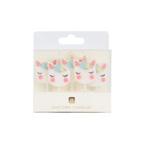 5 Bougies D'anniversaire Tête De Licorne Taille Unique