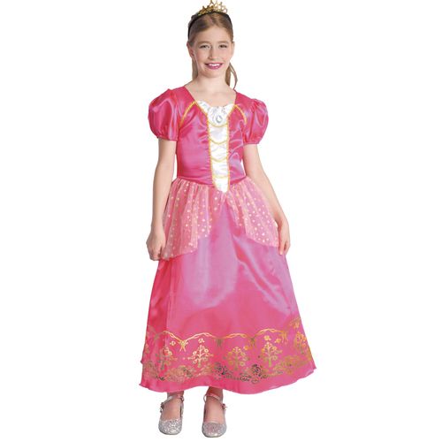 Déguisement Princesse Rose Fille - Taille: M 7-9 Ans (120-130 Cm)
