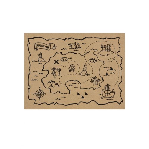 6 Sets De Table En Papier Kraft Carte Aux Trésors 40 X 30 Cm Taille Unique
