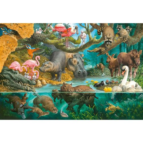 Puzzle 100 Pièces Familles D'animaux Sur Le Rivage