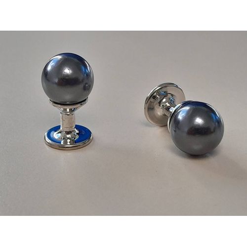 Boutons De Manchettes Perle De Couleurs Anthracite Et Argent Pour Du Style Et De L'élégance ...