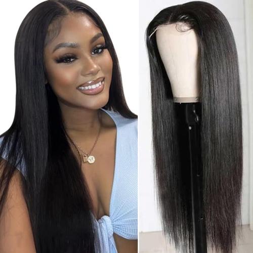 4x4 Wig 4x4 Wig Perruque Naturelle Cheveux Humain 4x4 Straight Lace Closure Wig 180 Density Human Hair For Black Woman Pre Plucked With Baby 