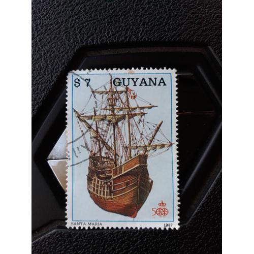 Timbre Bateau France Guyane 1987 Tp6