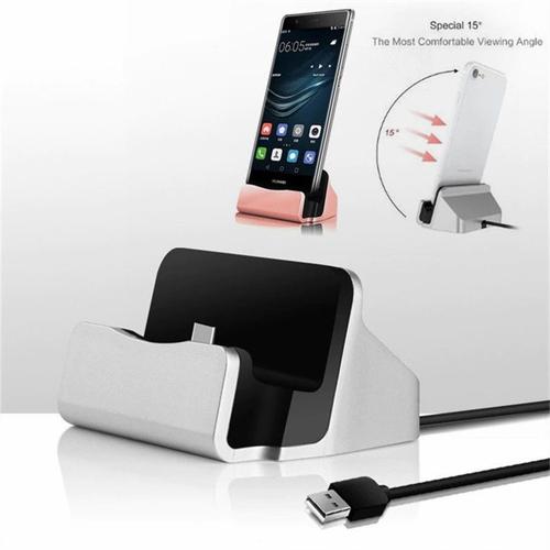 Station D'accueil De Chargement Pour Htc One M8s Smartphone Micro Usb Support Chargeur Bureau - Rose