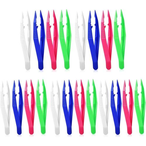 Multicolore Multicolore Pince Plastique - 20 Pcs À Épiler En Plastique,Perles En Plastique Pince À Épiler De Premiers Secours, Pince À Épiler À