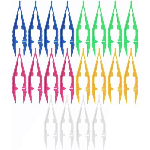 Pince À Épiler Conique,20 Pcs Pince À Épiler En Plastique Pince À Épiler De Premiers Soins 4 Pouces/10 Cm Perles En Plastique Pince