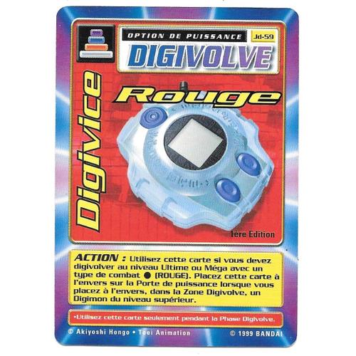 Carte Digimon Digivice Rouge Jd-59 [Premiere Edition 1] Vf - Bandai 1999